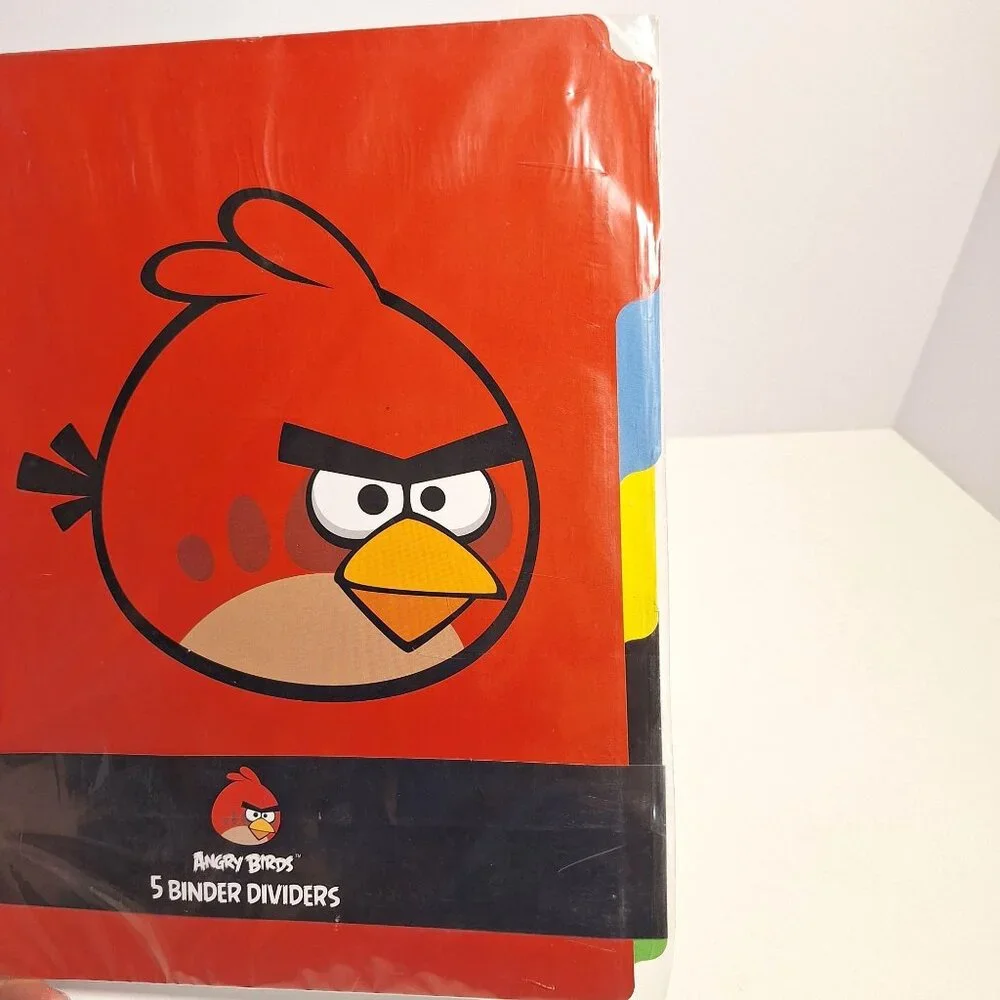 Angry Birds 5-Tab Binder Dividers Mead 11.5x9.5 2012 Red Green Yellow Blue Black